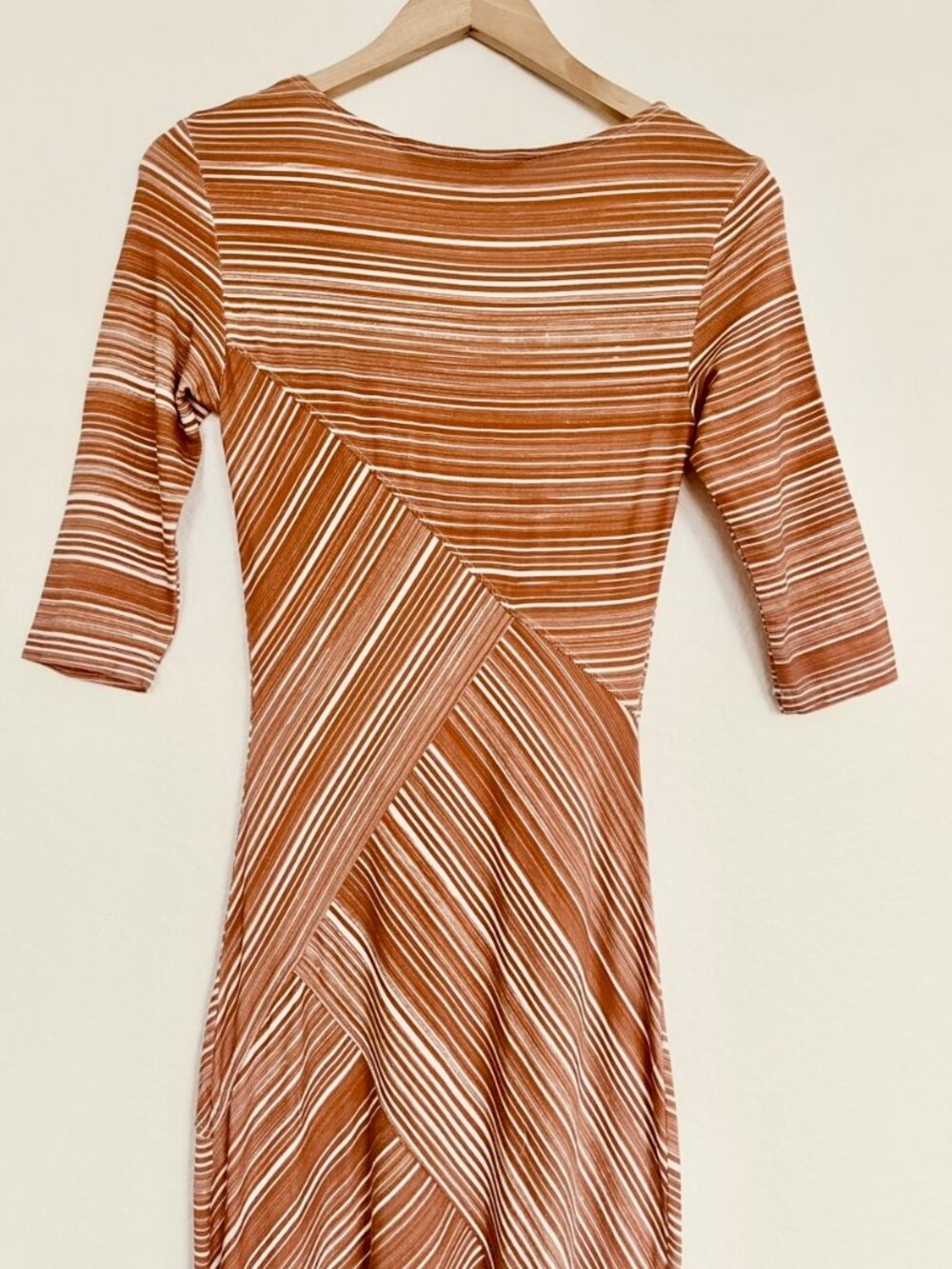 Peruvian Connection Circe 3/4 Sleeve Asymmetrical Maxi Dress Terracotta XS - Picture 11 of 16